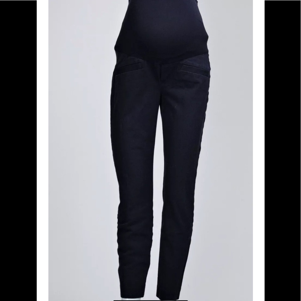 MATERNITY PANT BY GAP NWT WOMENS SZ 2 REG SKINNY ANKLE IN NAVY WITH FULLY PANEL